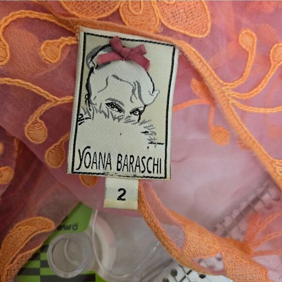 Yoana Baraschi Anthropologie Sheer Pink and Orange Mini Dress - Picture 6 of 6